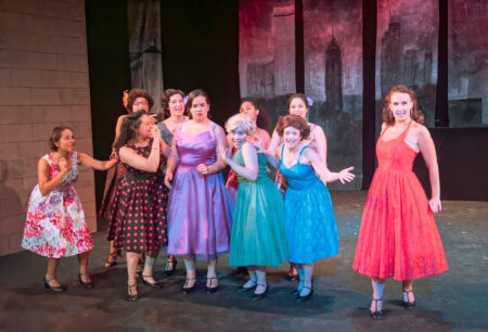 Anita (Elizabeth Claire Lawrence) and the Shark Girls are perfectly happy in America. Photo by Lance Huntley.